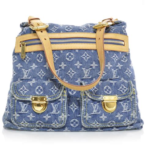 blue and white lv|louis vuitton blue denim bag.